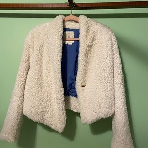 Anthropologie cropped fur jacket